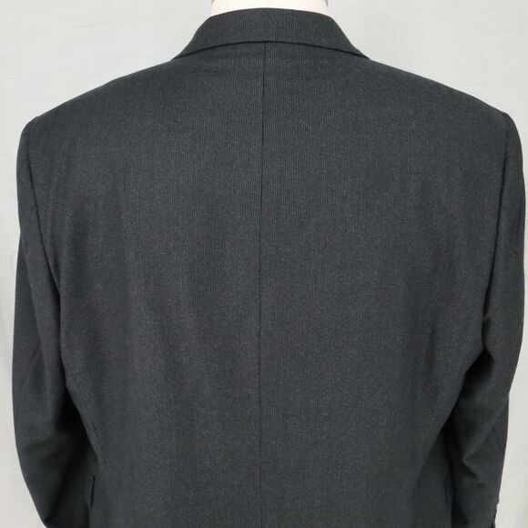 Joseph Abboud Sport Coat Mens 48R Black Micro Stripe Wool Tweed Jacket Lined - Picture 10 of 16